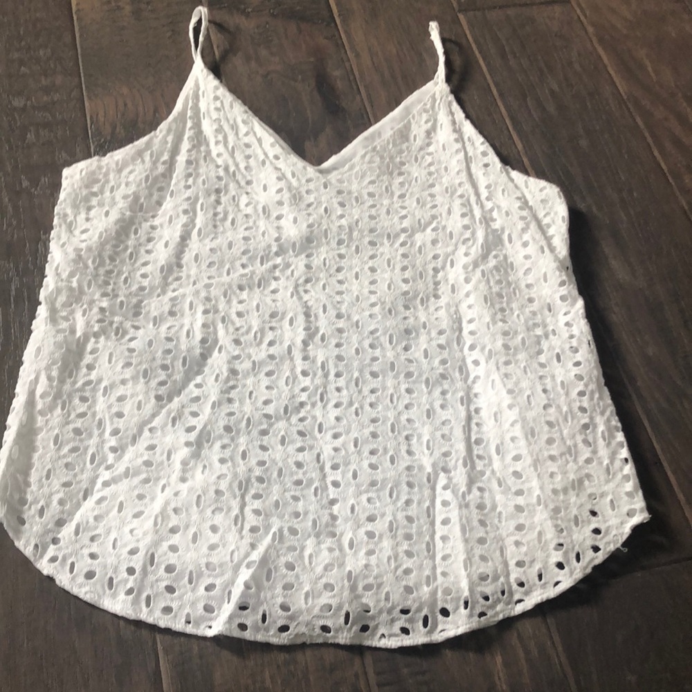 Express size small white eyelet cami